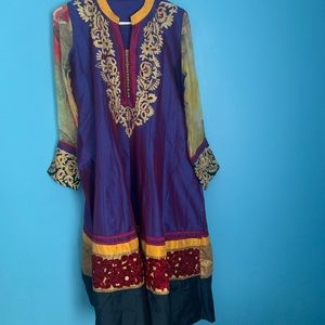 Indian Dress Embroidery Midi Wedding Party Colorful Size XL